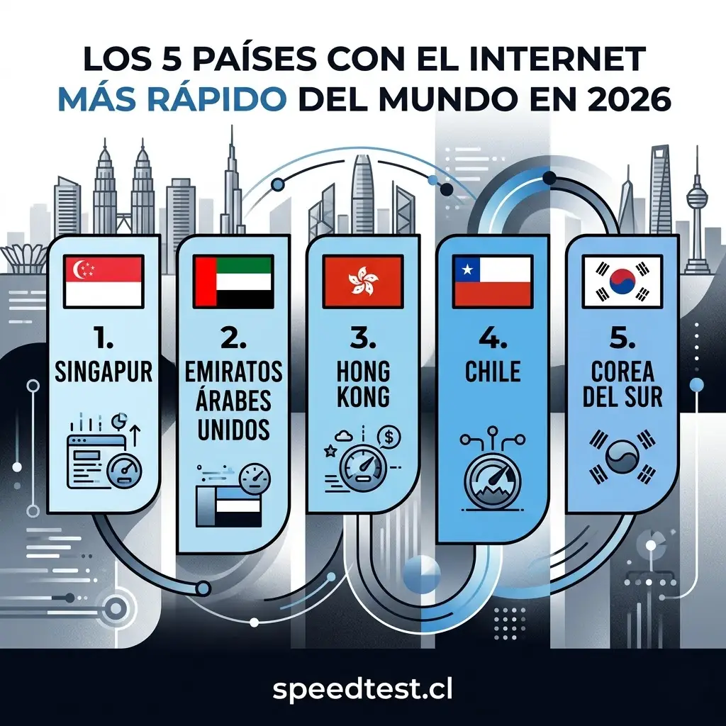 Los 5 países con el internet más rápido del mundo en 2026